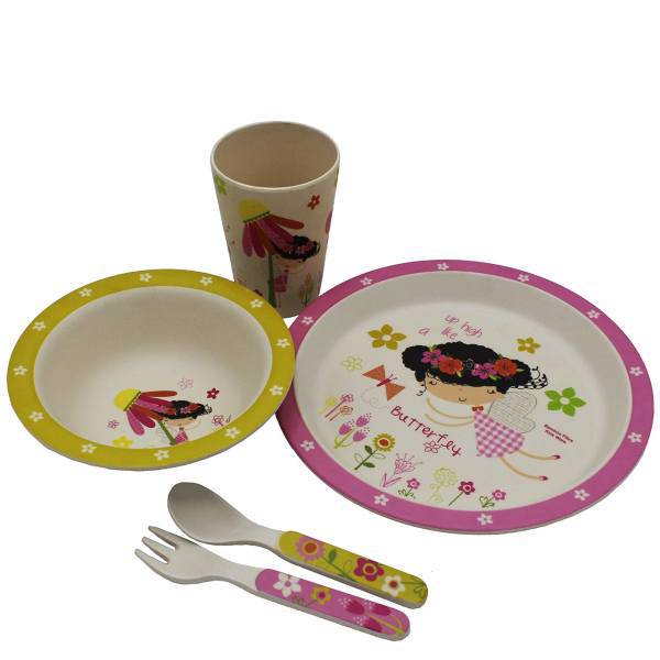 ست 5 پارچه کودک بامبو فیبر مدل 50443G، Bamboo Fiber 50443G 5 Pieces Feeding Set