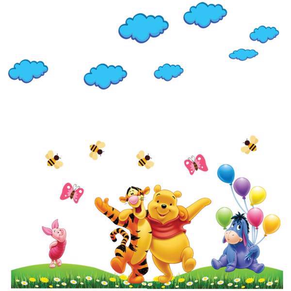 استیکر سه بعدی ژیوار طرح پو و دوستان 2، Zhivar Pooh and Friends 2 3D Wall Sticker