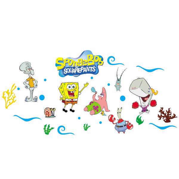 استیکر چوبی جیک جیک مدل باب اسفنجی، Jikjik sponge bob Wood Sticker