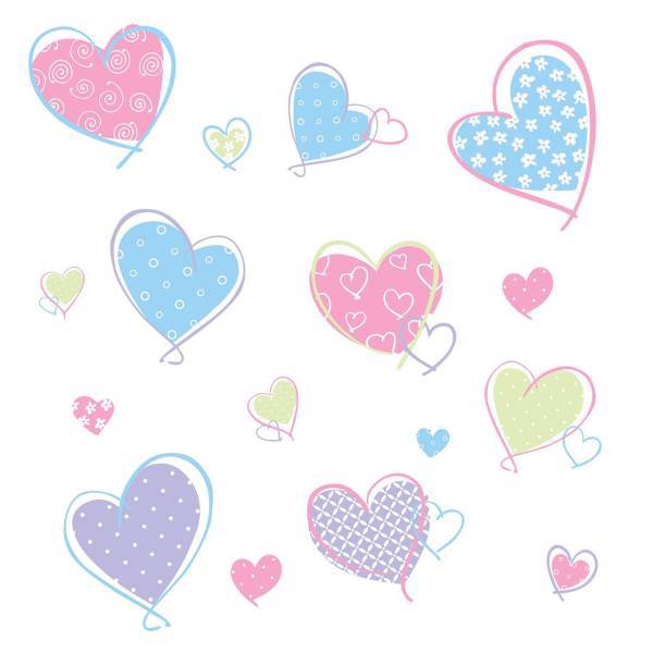 استیکر رومیت مدل Hearts Appl، Roommate Hearts Appl Sticker