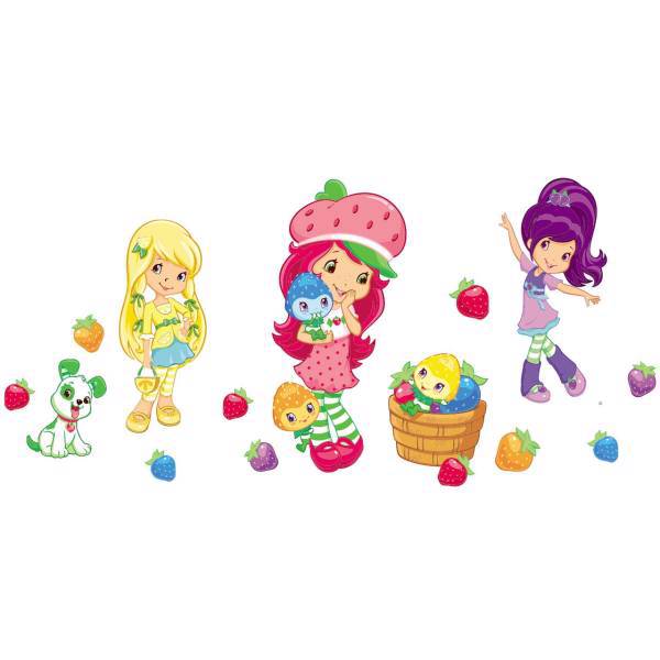 استیکر چوبی جیک جیک مدل دوستانتوت فرنگی، Jikjik Strawberry Shortcake Girl And Friends wood sticker