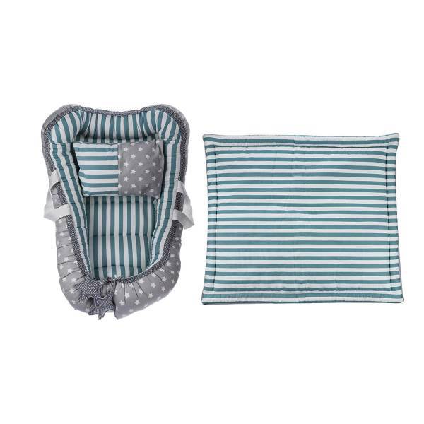 سرویس 3 تکه خواب نوزادی رها مدل Stripes And Stars، Roha Stripes And Stars Baby Bed Set 3 Pieces