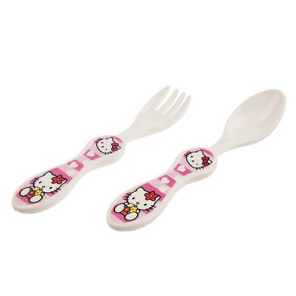 قاشق و چنگال کودک بلو بیبی مدل Hello Kitty B-002، Blue Baby Hello Kitty B-002 Baby Fork And Spoon