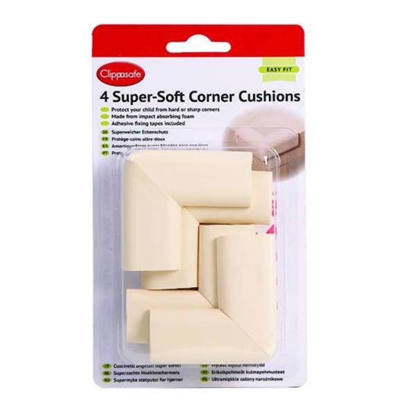 محافظ گوشه نرم کلیپاسیف مدل CL772 بسته 4 عددی، Clippasafe CL772 Super Soft Corner Cushions Pack Of 4