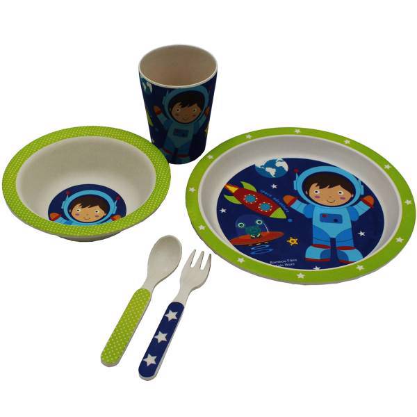 ست 5 پارچه کودک بامبو فیبر مدل 50443B، Bamboo Fiber 50443B 5 Pieces Feeding Set