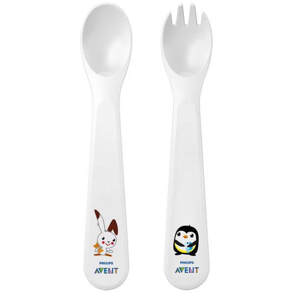 قاشق و چنگال کودک اونت مدل SCF712، Avent SCF712 Baby Fork And Spoon