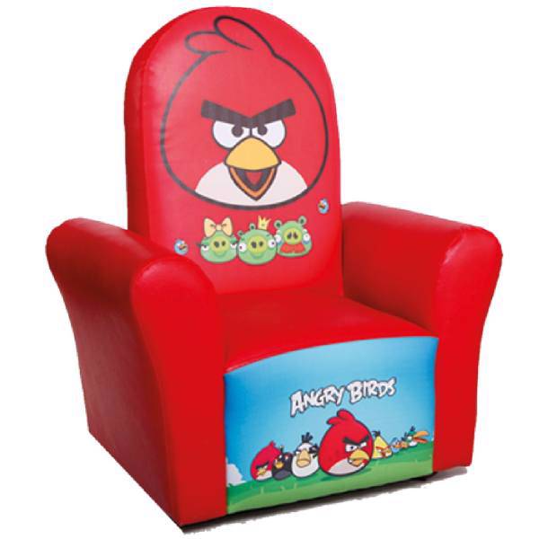 مبل کودک پینک مدل Angry Birds، Pink Angry Birds Kids Sofa