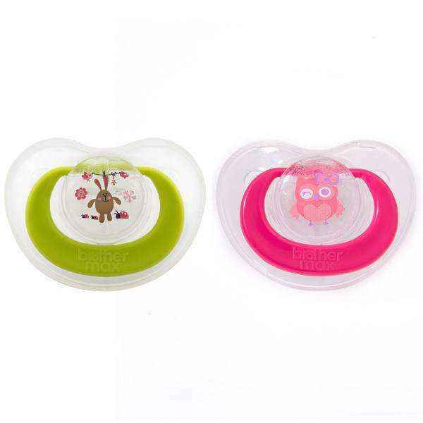 پستانک برادر مکس مدل Crystal Clear 49812 بسته 2 عددی، Brother Max Crystal Clear 49812 Pacifier Pack Of 2