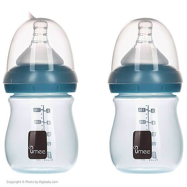 شیشه شیر یومیی مدل N100002-B ظرفیت 160 میلی لیتر بسته 2 عددی، Umee N100002-B Baby Bottle 160 ml Pack Of 2