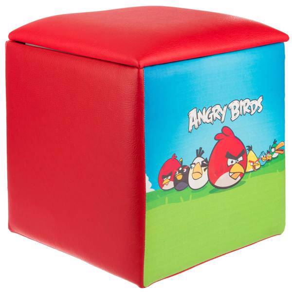 جلو مبلی کودک پینک مدل Angry Birds، Pink Angry Birds Kids Sofa Puff