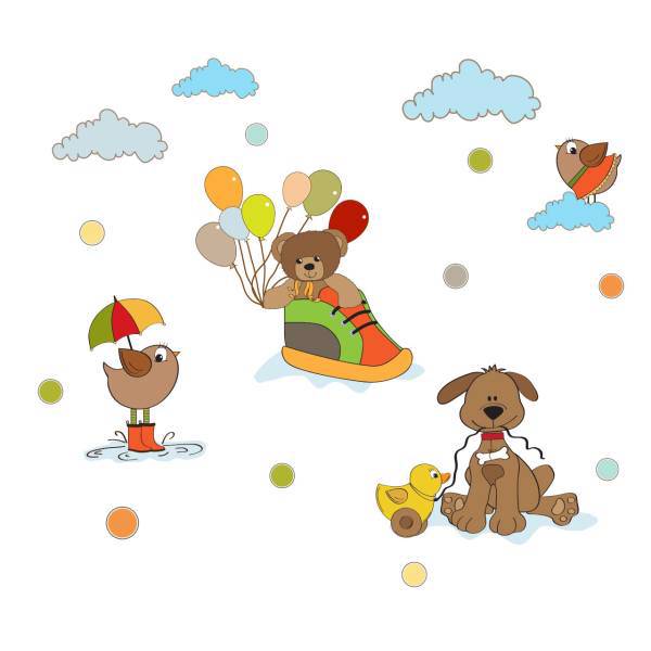 استیکر سالسو طرح روز بارانی، Salso Rainy day Sticker