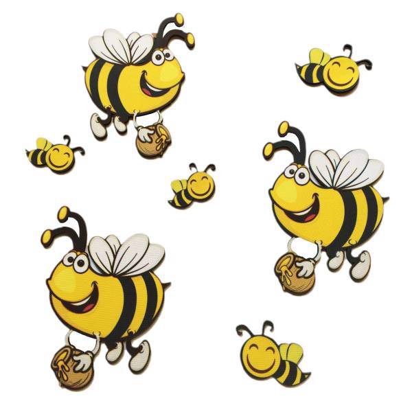 استیکر چوبی جیک جیک مدل کاراکتر زنبورها، Jikjik Charachter Bees Wood Sticker