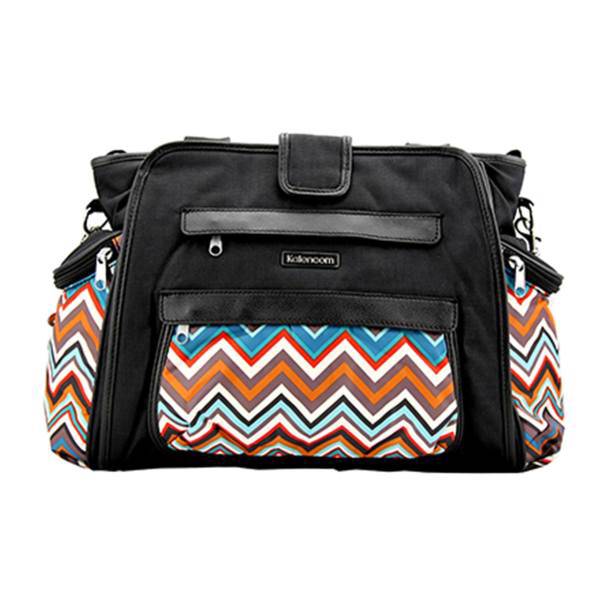 کیف لوازم کودک کالنکام مدل 2994 Black Safari Zigzag، Kalenkom Black Safari Zigzag 2994 Diaper Baby Bag