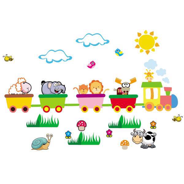 استیکر چوبی جیک جیک مدل قطار حیوانات، Jikjik Animal Train Wood Sticker