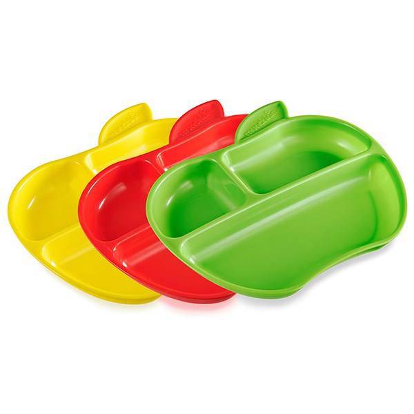 ظرف غذاخوری کودک مانچکین مدل Lil Apple Plates بسته 3 عددی، Munchkin Lil Apple Plates Dishes Pack of 3