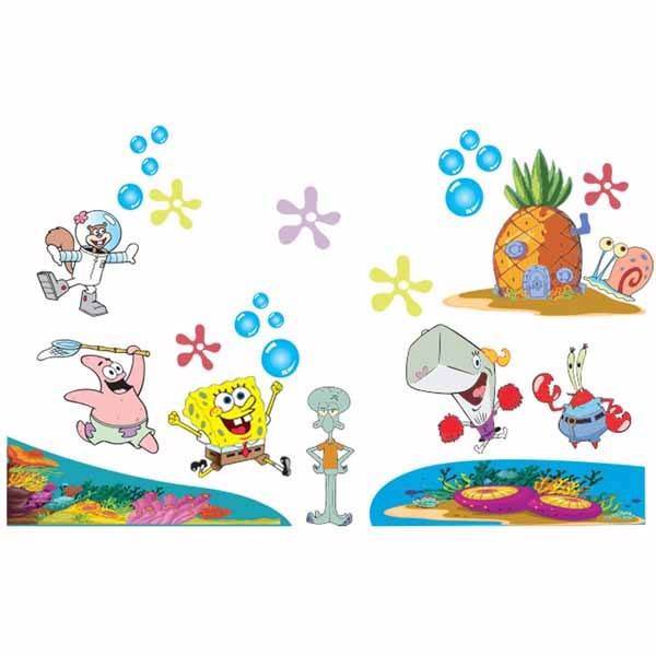 استیکر سه بعدی ژیوار طرح باب اسفنجی، Zhivar Sponge Bob 3D Wall Sticker