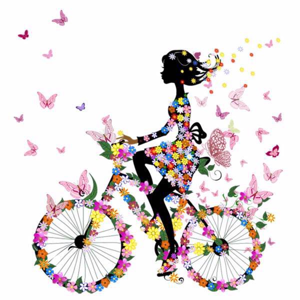 استیکر سه بعدی ژیوار طرح دختر دوچرخه سوار، Zhivar Cyclist Girl 3D Wall Sticker