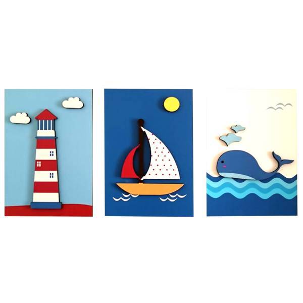 تابلو برجسته کودک ژیوار مدل Boat And Sea، Zhivar Boat And Sea Kid Board