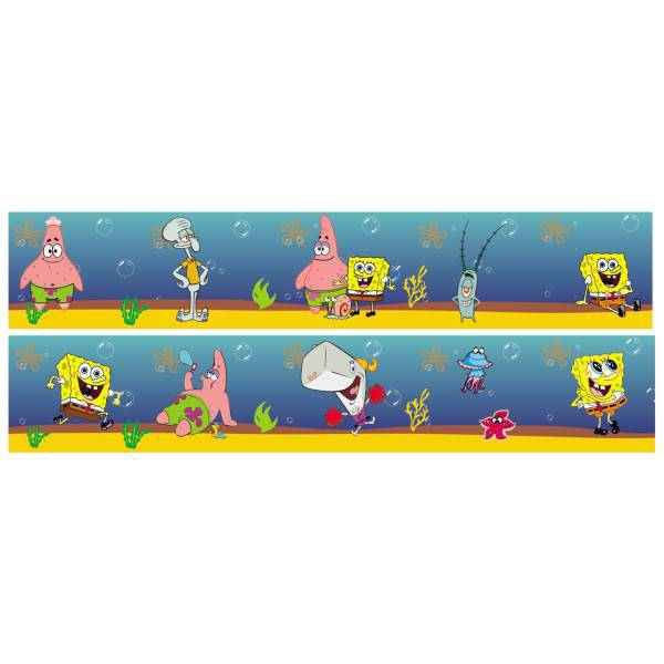 استیکر نواری جیک جیک مدل باب اسفنجی، Jikjik SpongeBob Fabric Border