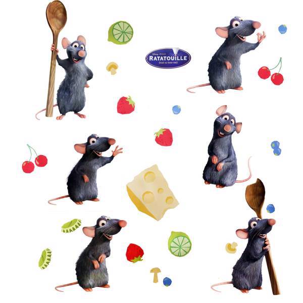 استیکر دکوفان مدل موش سرآشپز، Decofun Ratatouille Wall Sticker