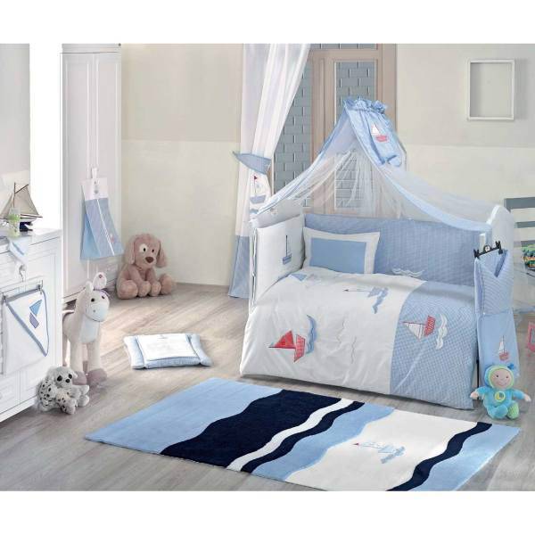 سرویس 9 تکه لحاف کودک کیدبو مدل Blue Marine، Kidboo Blue Marine 9 Pieces Kids Duvet Set