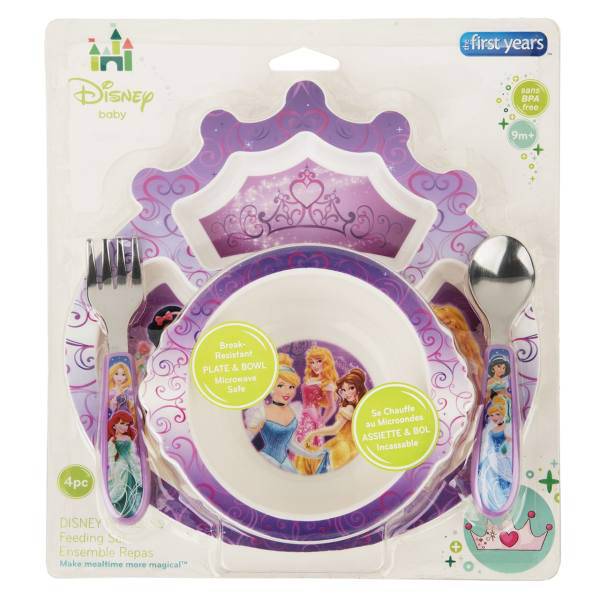 ست 4 تکه غذاخوری فرست یرز مدل پرنسس، The First Years Princess 4 Pieces Feeding Set