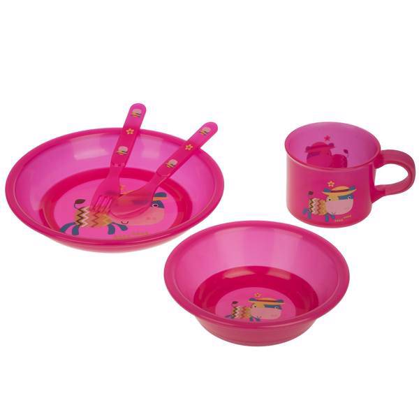 ست 5 تکه غذاخوری کودک آنجلتو مدلRed Cow، Angioletto Red Cow Baby Dish Set 5 Piece