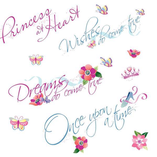 استیکر رومیت مدل Princess Quotes Peel And Stick Wall Decal Glitter، Roommate Princess Quotes Peel And Stick Wall Decal Glitter Sticker