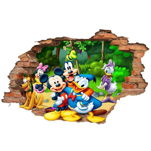 استیکر سه بعدی ژیوار طرح میکی موس و دوستان، Zhivar Mickey Mouse and Friends 3D Wall Sticker