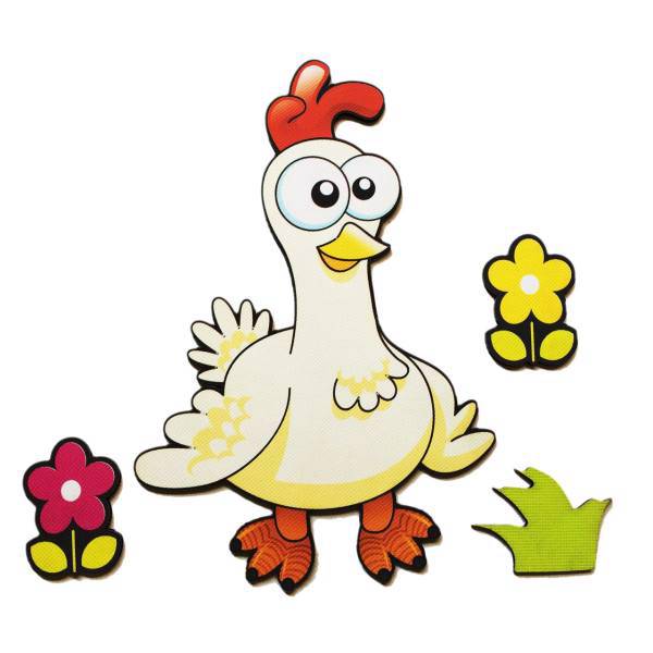 استیکر چوبی جیک جیک مدل کاراکتر مرغ، Jikjik Charachter Chicken Wood Sticker