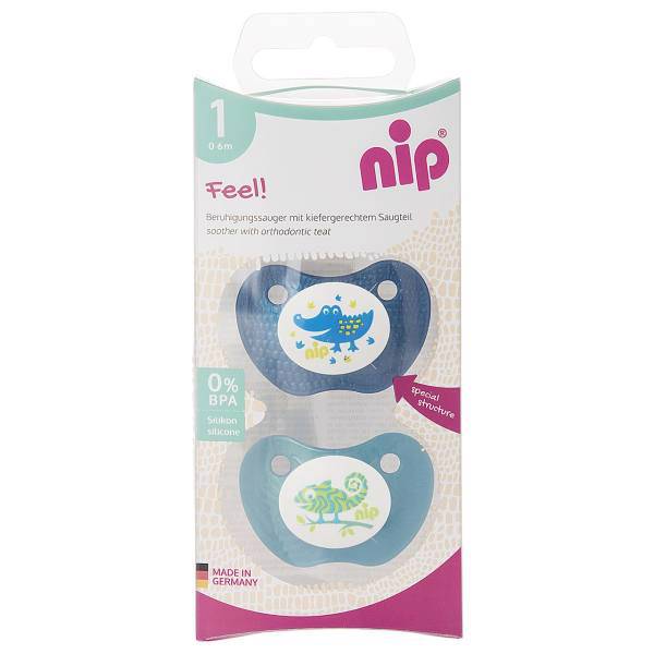 پستانک ارتودنسی نیپ مدل 31305BG بسته 2 عددی، Nip 31305BG Pacifier And Accessories Orthodontic Size1 Pack Of 2