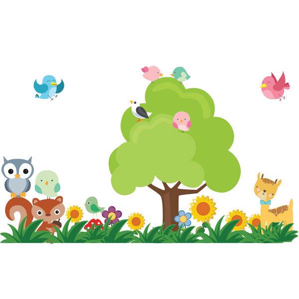 استیکر دیواری سالسو طرح happy animals a.z، salso happy animals sticker