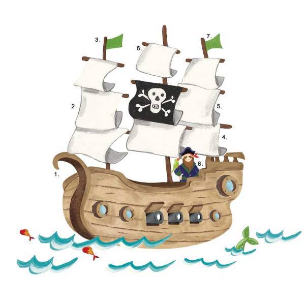 استیکر رومیت مدل Pirated Ship Giant Wall Decals، Roommate Pirated Ship Giant Wall Decals Sticker