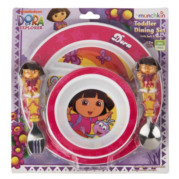 ست 4 تکه غذاخوری مانچکین Dora، Munchkin Dora 4 Pieces Feeding Set