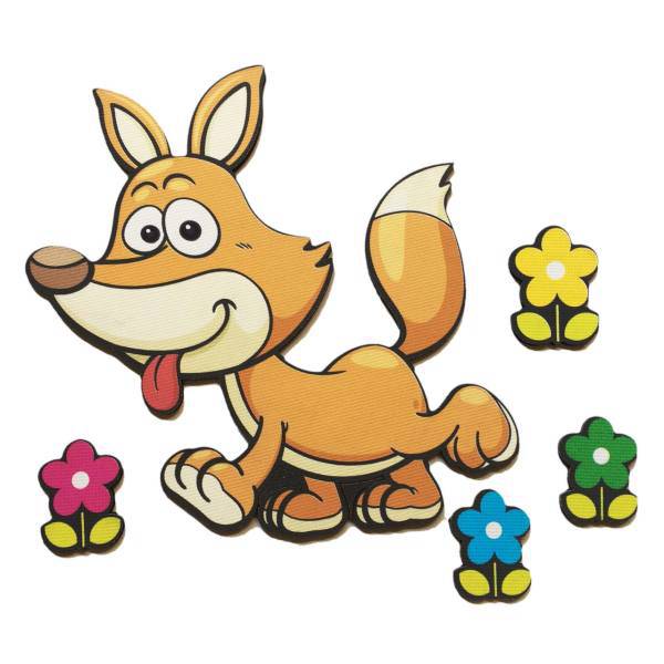 استیکر چوبی جیک جیک مدل کاراکتر روباه، Jikjik Charachter Fox Wood Sticker