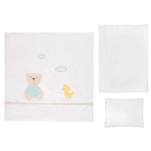 سرویس 3 تکه لحاف کودک مدل Chickens And Bear، Chickens And Bear Kids Duvet Set 3 Pcs