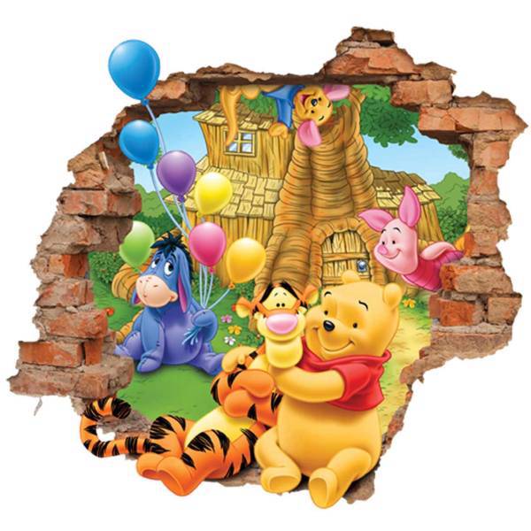 استیکر سه بعدی ژیوار طرح پو و دوستان 3، Zhivar Pooh and Friends 3 3D Wall Sticker