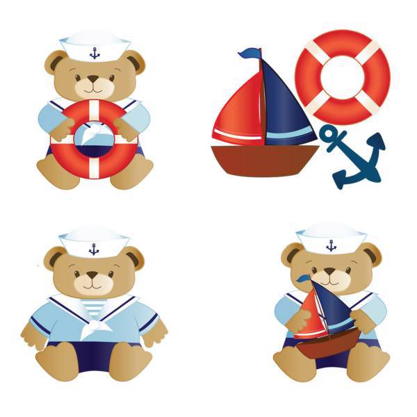 استیکر دیواری ژیوار طرح خرس ملوان، Zhivar Sailor Bear Wall Sticker