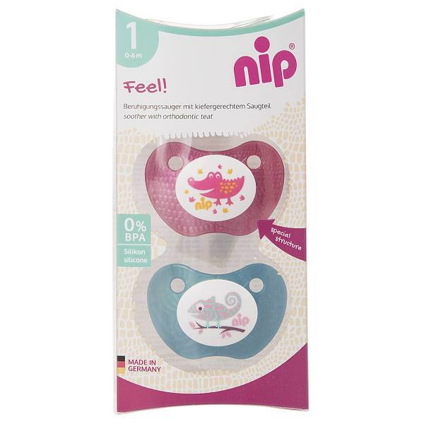 پستانک ارتودنسی نیپ مدل 31305PG بسته 2 عددی، Nip 31305PG Pacifier And Accessories Orthodontic Size1 Pack Of 2