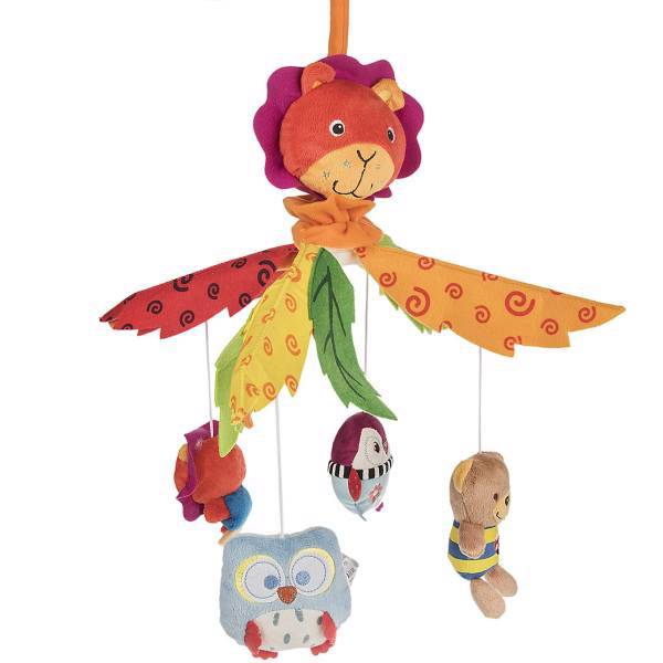 آویز موزیکال عروسکی آنجیولتو مدل حیوانات جنگل، Angioletto Jungle Animal Musical Doll Pendant