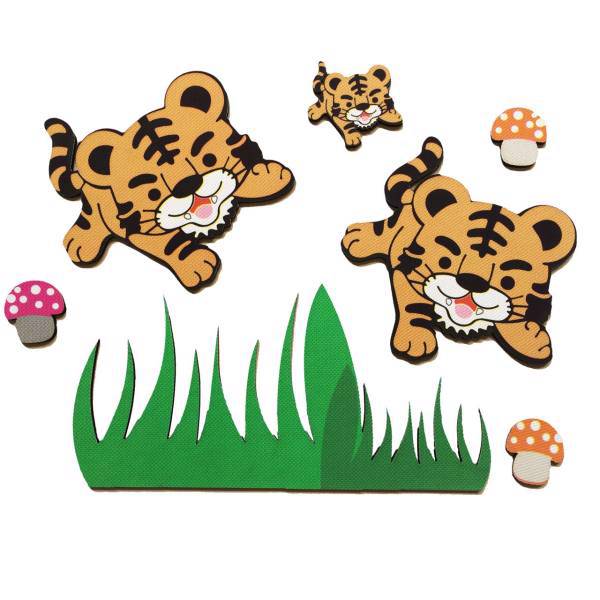 استیکر چوبی جیک جیک مدل کاراکتر ببری، Jikjik Charachter Tiger Wood Sticker