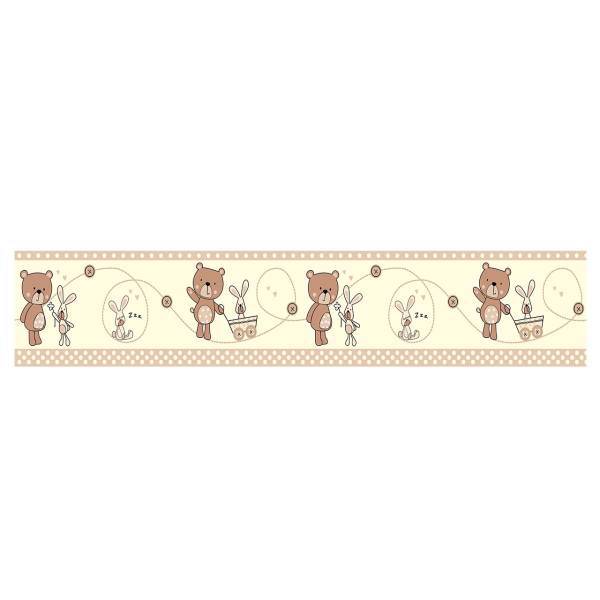 استیکر نواری ژیوار طرح خرس قهوه ای، Zhivar Border Brown bear Sticker