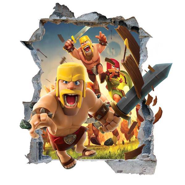 استیکر سه بعدی ژیوار طرح کلش آف کلنز، Zhivar Clash Of Clans 3D Wall Sticker