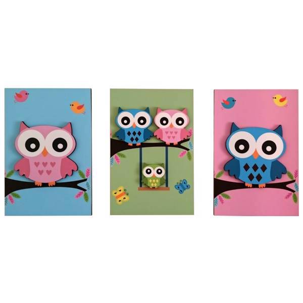 تابلو برجسته کودک ژیوار مدل Owl Family، Zhivar Owl Family Kid Board