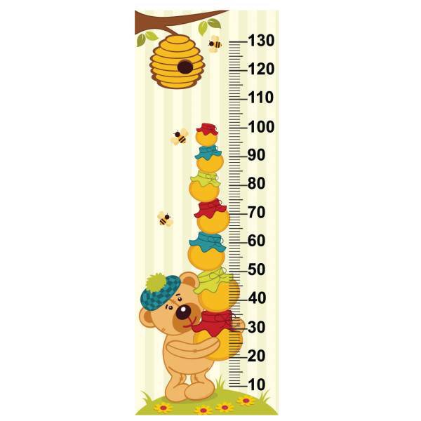 استیکر ژیوار طرح خرس شکمو مدل اندازه گیری قد، Zhivar Height Measure Snoopy Wall Sticker