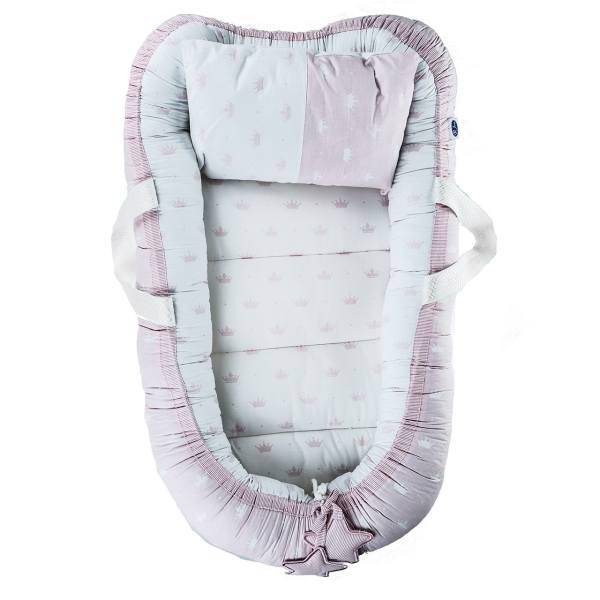 سرویس 3 تکه خواب نوزادی رها مدل Pink Crown، Roha Pink Crown Baby Bed Set 3 Pieces