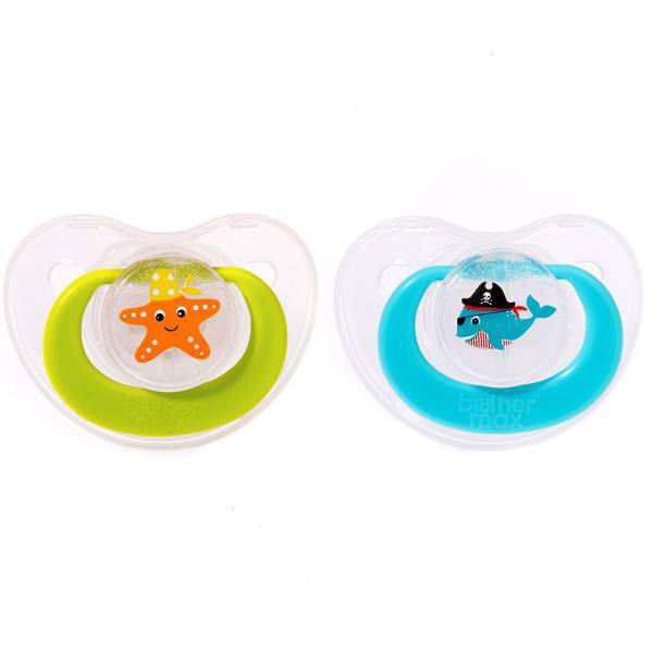 پستانک برادر مکس مدل Crystal Clear 49814 بسته 2 عددی، Brother Max Crystal Clear 49814 Pacifier Pack Of 2