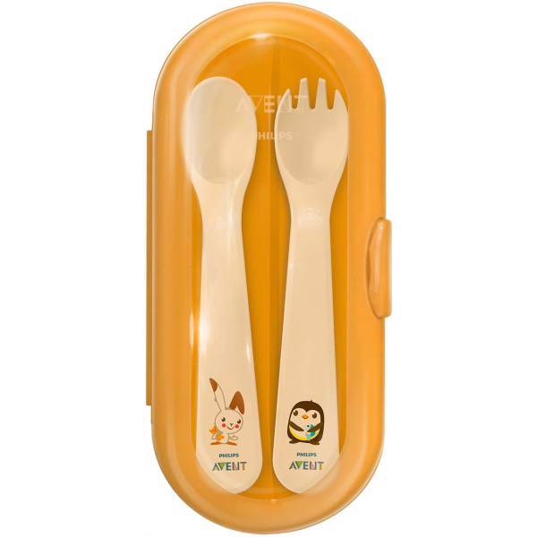 قاشق و چنگال کودک اونت مدل SCF718، Avent SCF718 Baby Fork And Spoon