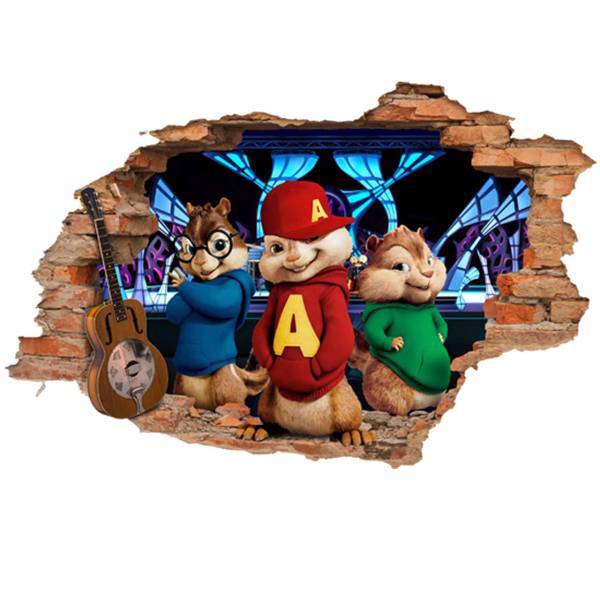 استیکر سه بعدی ژیوار طرح آلوین و سنجاب ها، Zhivar Alvin and the Chipmunks 3D Wall Sticker