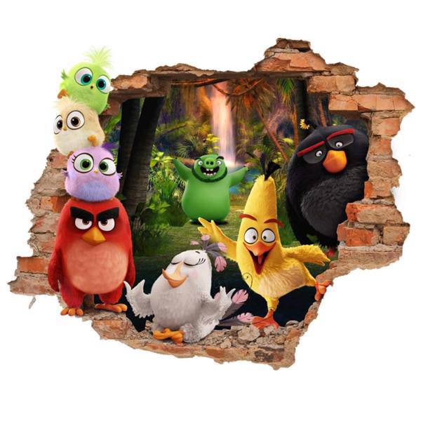 استیکر سه بعدی ژیوار طرح پرندگان خشمگین، Zhivar Angry Birds 3D Wall Sticker